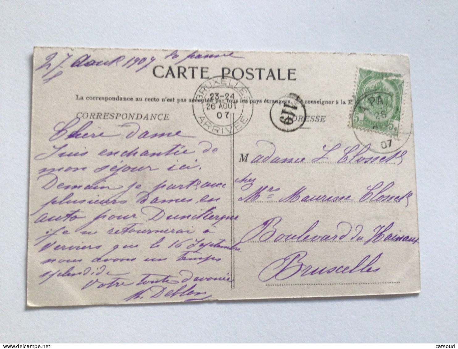 Carte Postale Ancienne (1907)  La Panne Square Bonzel Salon De La Carte Postale Illustrée La Panne - De Panne