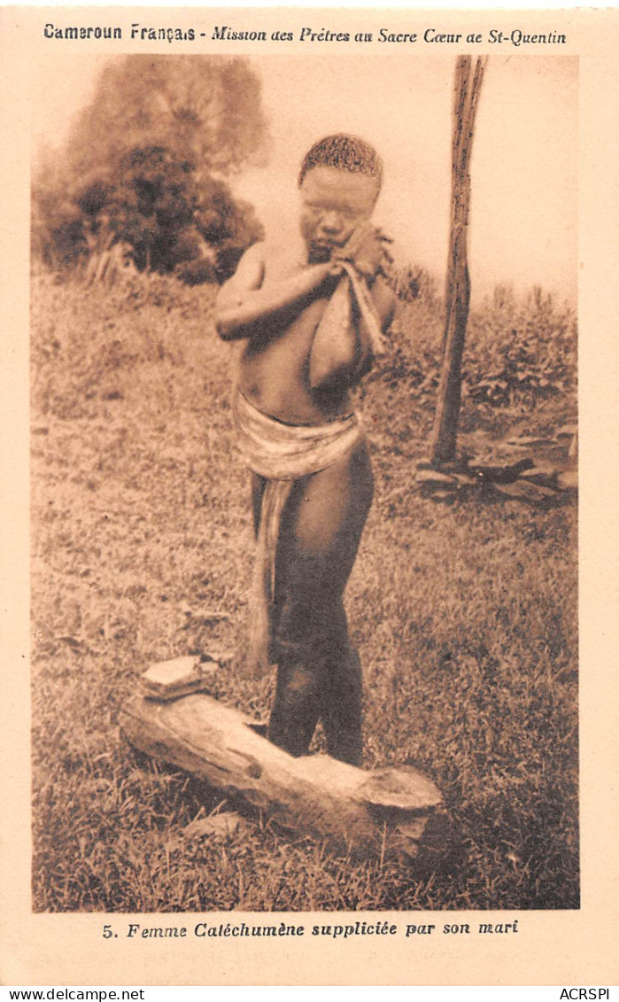 CAMEROUN Femme Catéchumène Suppliciée Par Son Mari  Carte Vierge Non Circulé  Cliché Brochard (Scan R/V) N° 37 \MP7123 - Camerun