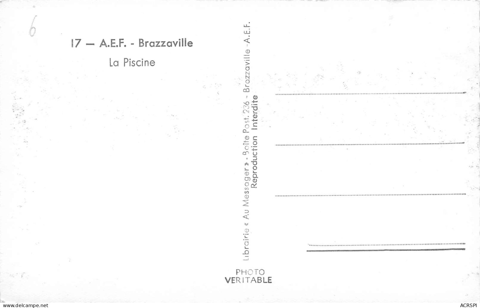 CONGO BRAZZAVILLE  La Piscine Dos Vierge Non Circulé (Scan R/V) N° 69 \MP7124 - Brazzaville