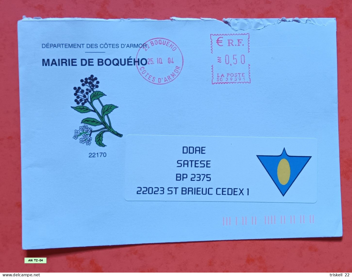 Mairie De Boquého - Oblitération Du 25-10-2004 - Mechanische Stempels (varia)