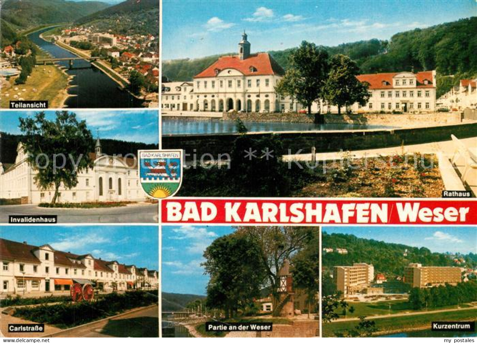 73295056 Bad Karlshafen Teilansicht Rathaus Invalidenhaus Carlstr Weserpartie Ku - Bad Karlshafen