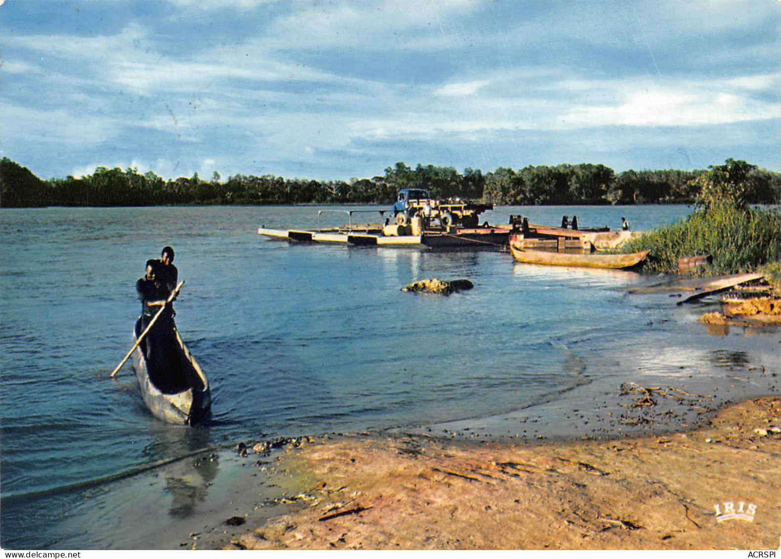 CONGO Brazzaville Bac Sur Le Fleuve Kouilou - Editions Iris à Sounda  Trés Beau Timbre Au Dos  (Scan R/V) N° 15 \MP7126 - Brazzaville