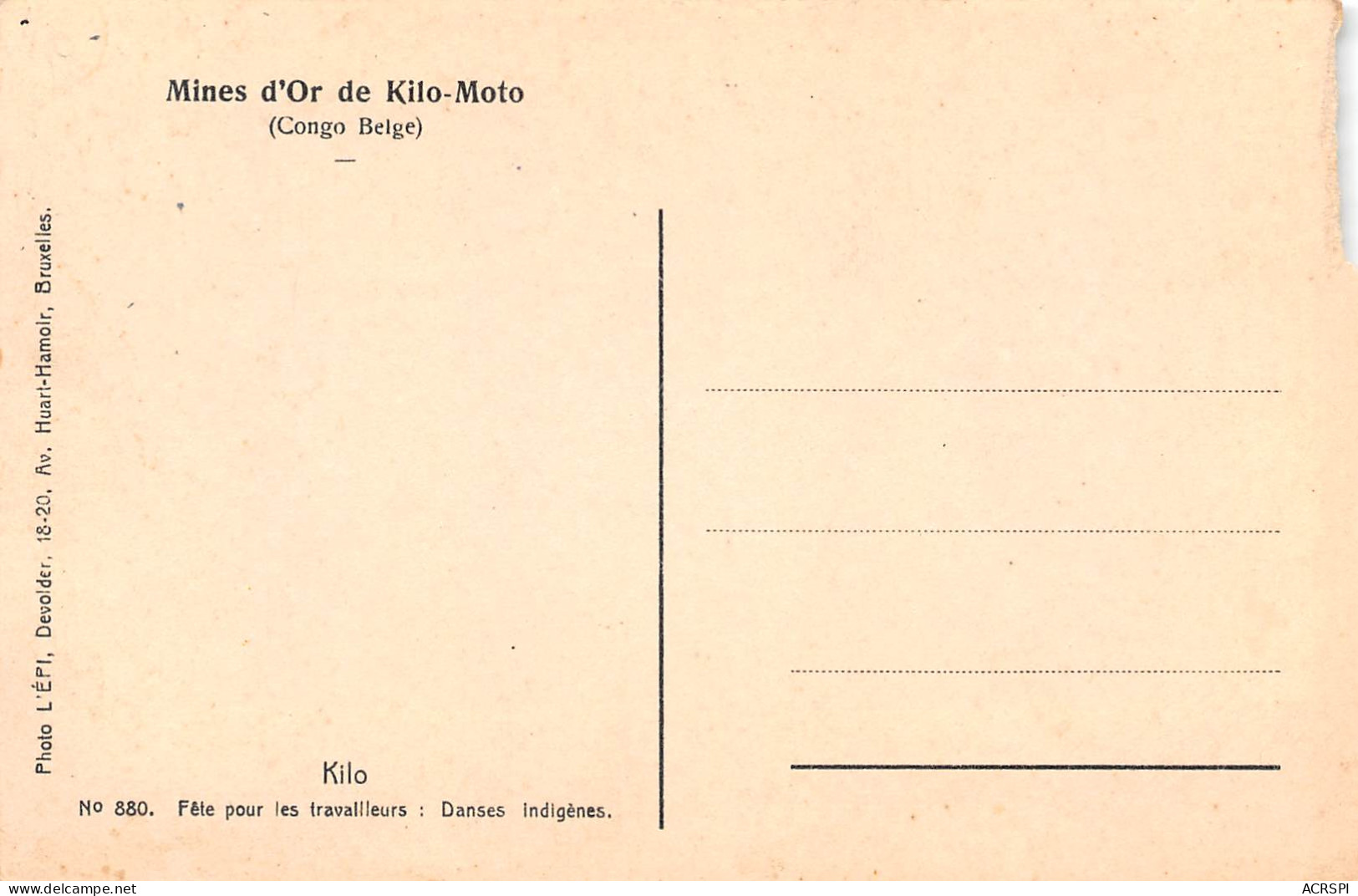 CONGO Kinshasa Kilo-Moto Mines D'Or Fête Pour Les Travailleurs - Danses Indigènes  (Scan R/V) N° 85 \MP7126 - Kinshasa - Léopoldville