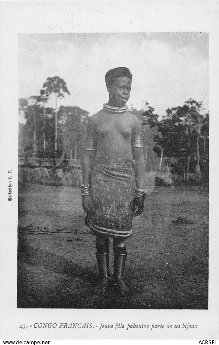 CONGO Brazzaville Jeune Fille PABOUINE Parée De Ses Bijoux éditions J.F Carte Vierge Non Circulé (Scan R/V) N° 2 \MP7126 - Brazzaville