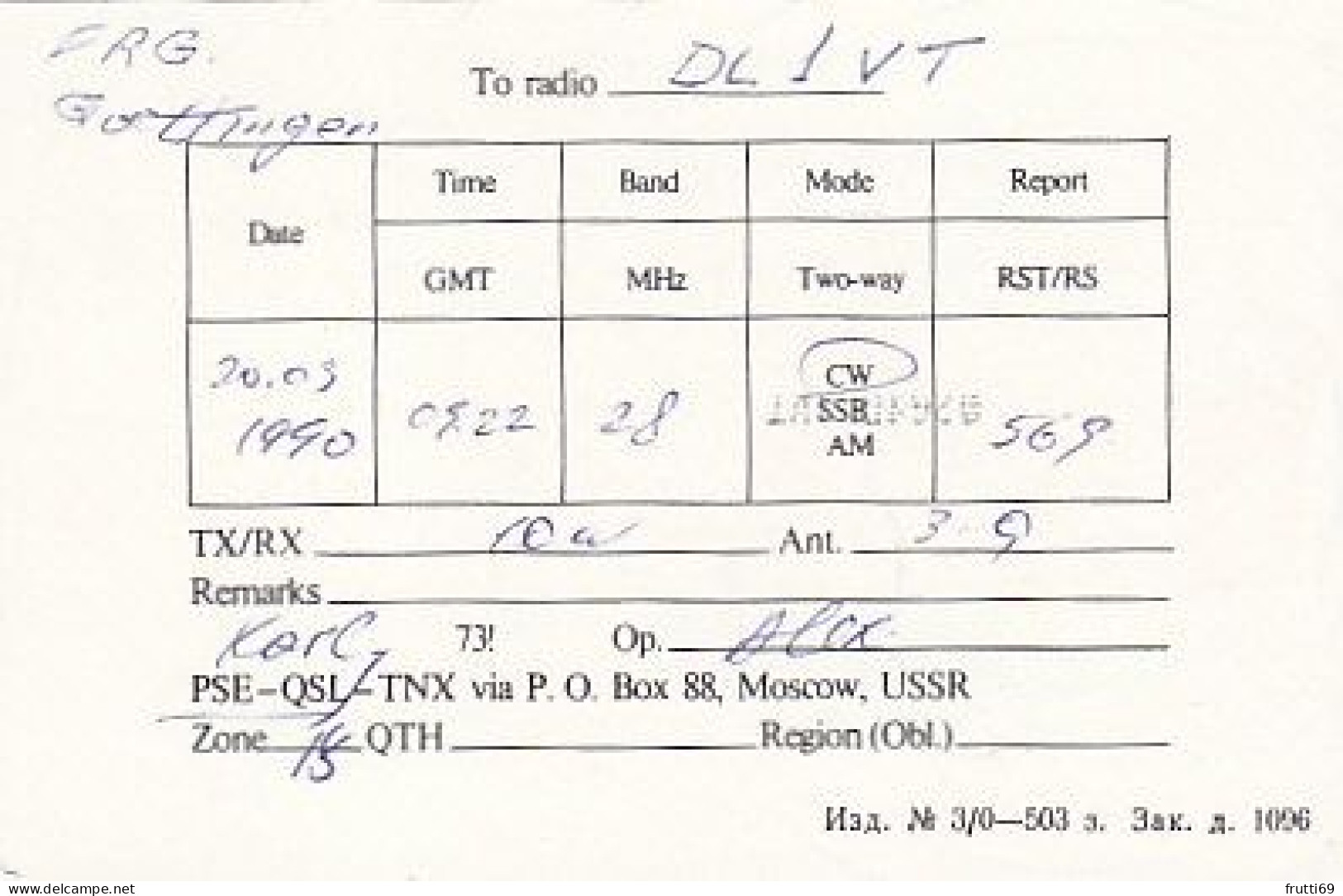 AK 210419 QSL - USSR - Minusinsk - Amateurfunk