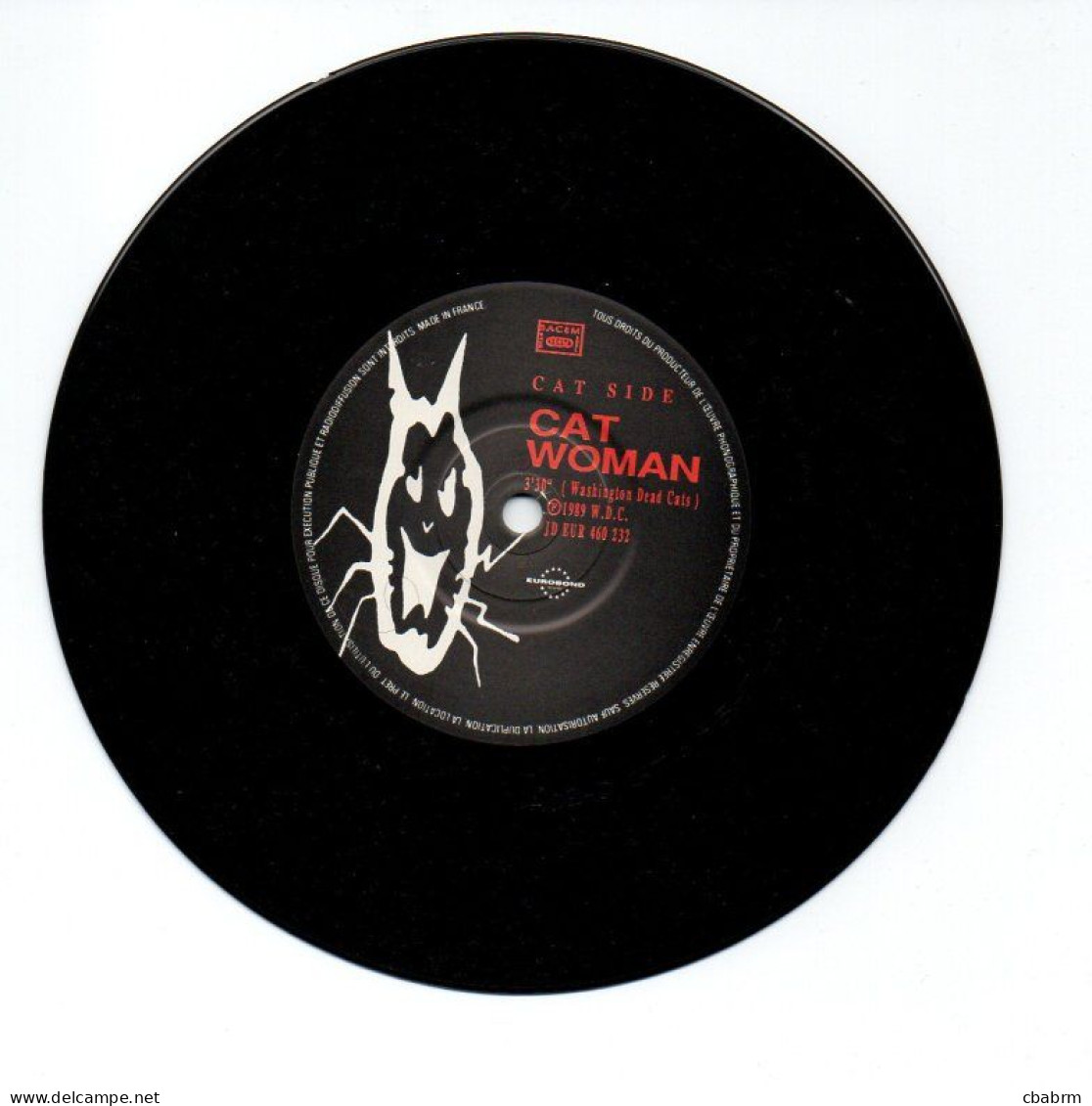 SP 45 TOURS WASHINGTON DEAD CATS BATMAN 1989 FRANCE EUROBOND JD 460 232 - 7" - Rock