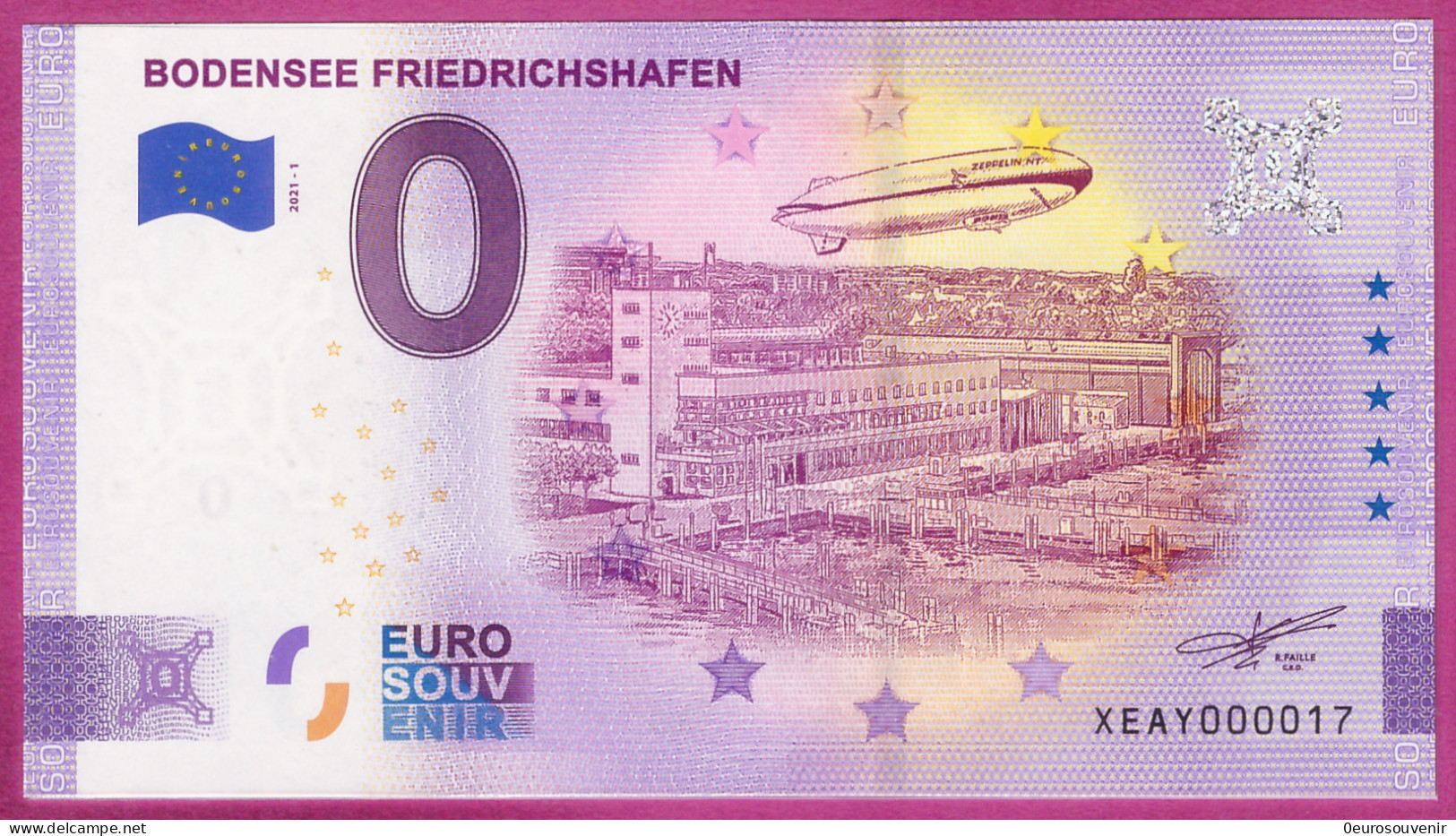 0-Euro XEAY 01 2021 /1 # 0017 ! BODENSEE FRIEDRICHSHAFEN - LUFTSCHIFF - Privatentwürfe