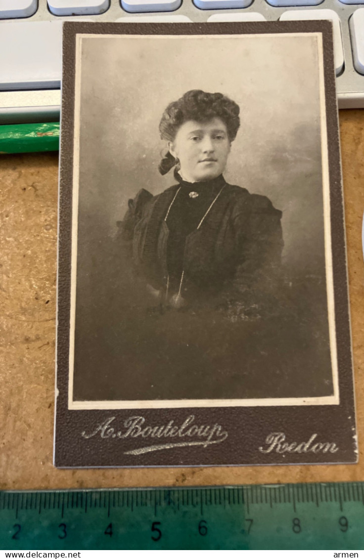 Carte Photo CDV Vers 1900 Portrait D’une Femme élégante - A.Bouteloupe Redon Bretagne 35 - Alte (vor 1900)