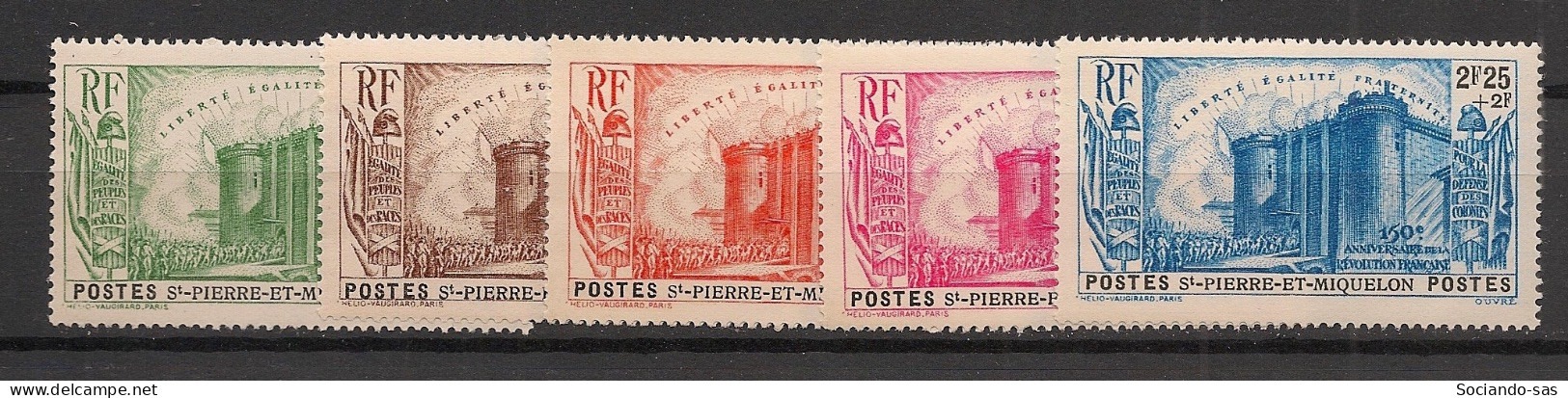 SPM - 1939 - N°YT. 191 à 195 - Révolution - Série Complète - Neuf * / MH VF - Unused Stamps