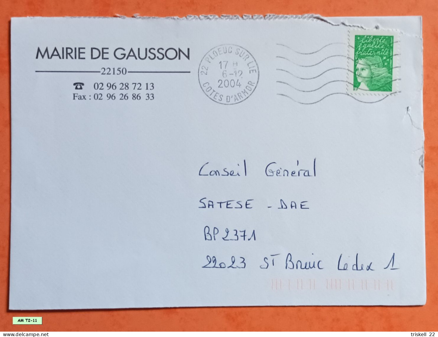 Mairie De Gausson - Oblitération Du 06-12-2004 - Mechanical Postmarks (Other)