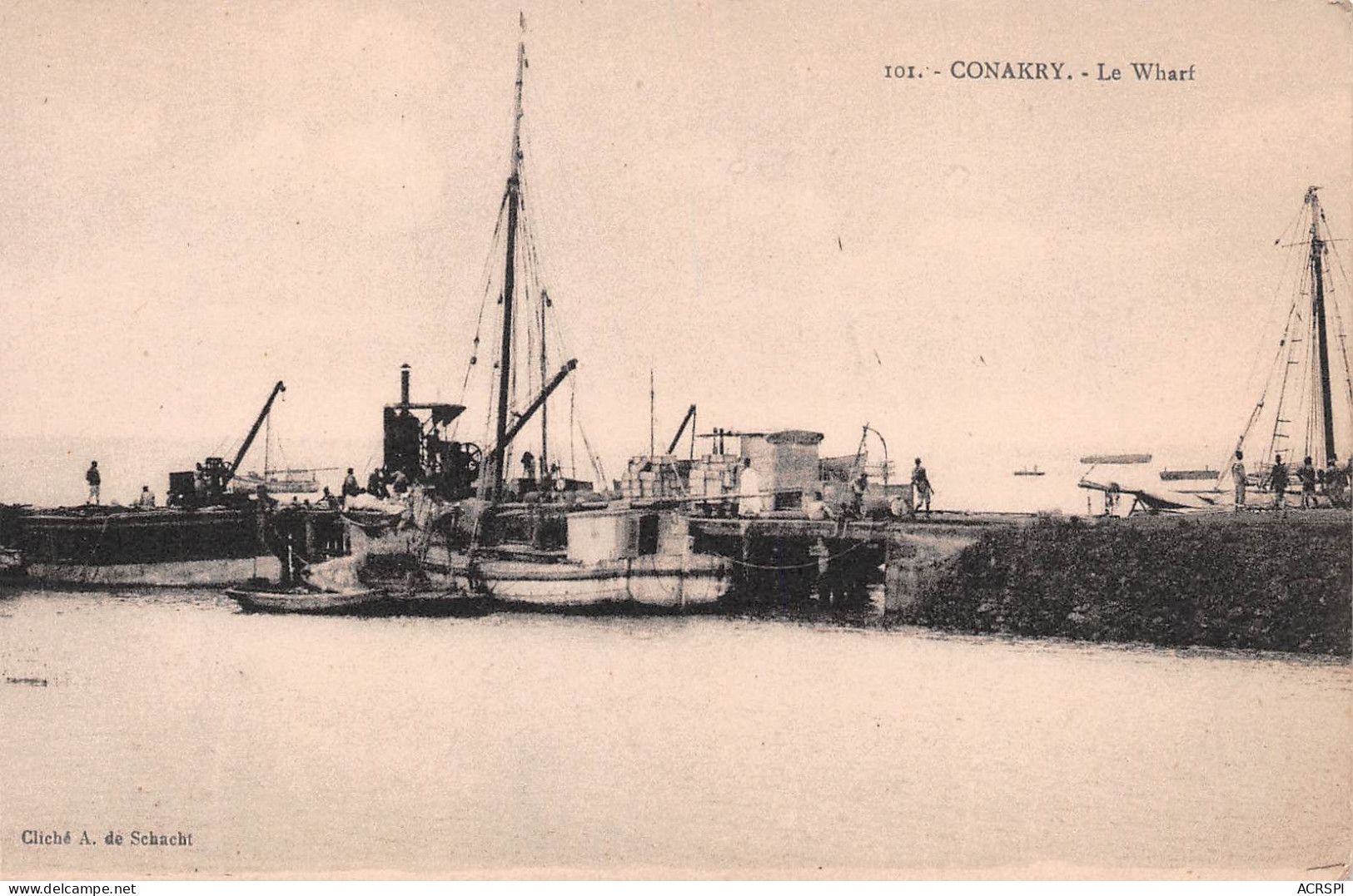 GUINEE  CONAKRY Le Wharf Carte Vierge Non Circulé (Scan R/V) N° 85 \MP7132 - Guinée Française