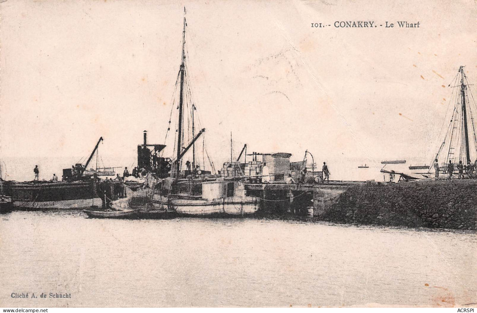 GUINEE  CONAKRY Le Wharf Carte Vierge Non Circulé (Scan R/V) N° 86 \MP7132 - Guinée Française