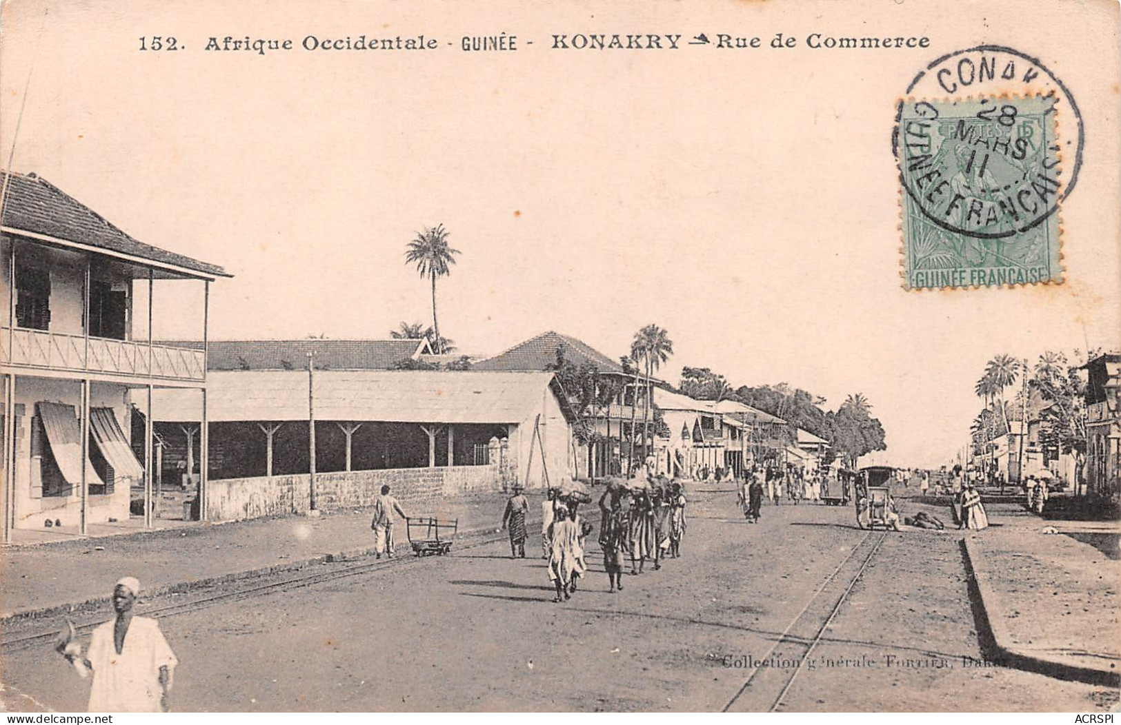 GUINEE Française  CONAKRY Rue Du Commerce  éd FORTIER (Scan R/V) N° 6 \MP7133 - Guinea Francesa