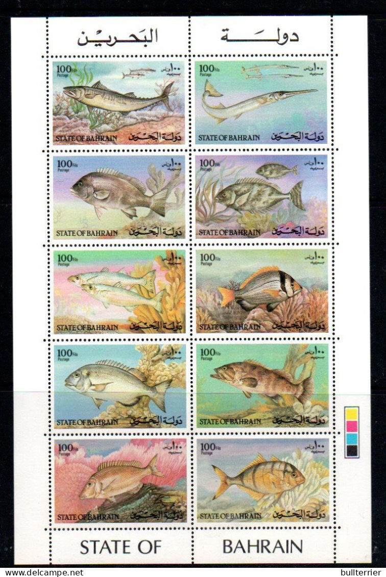 BAHRAIN - 1985 - Fishes Sheetlet Of 10 MNH, Sg £32.50 - Bahreïn (1965-...)