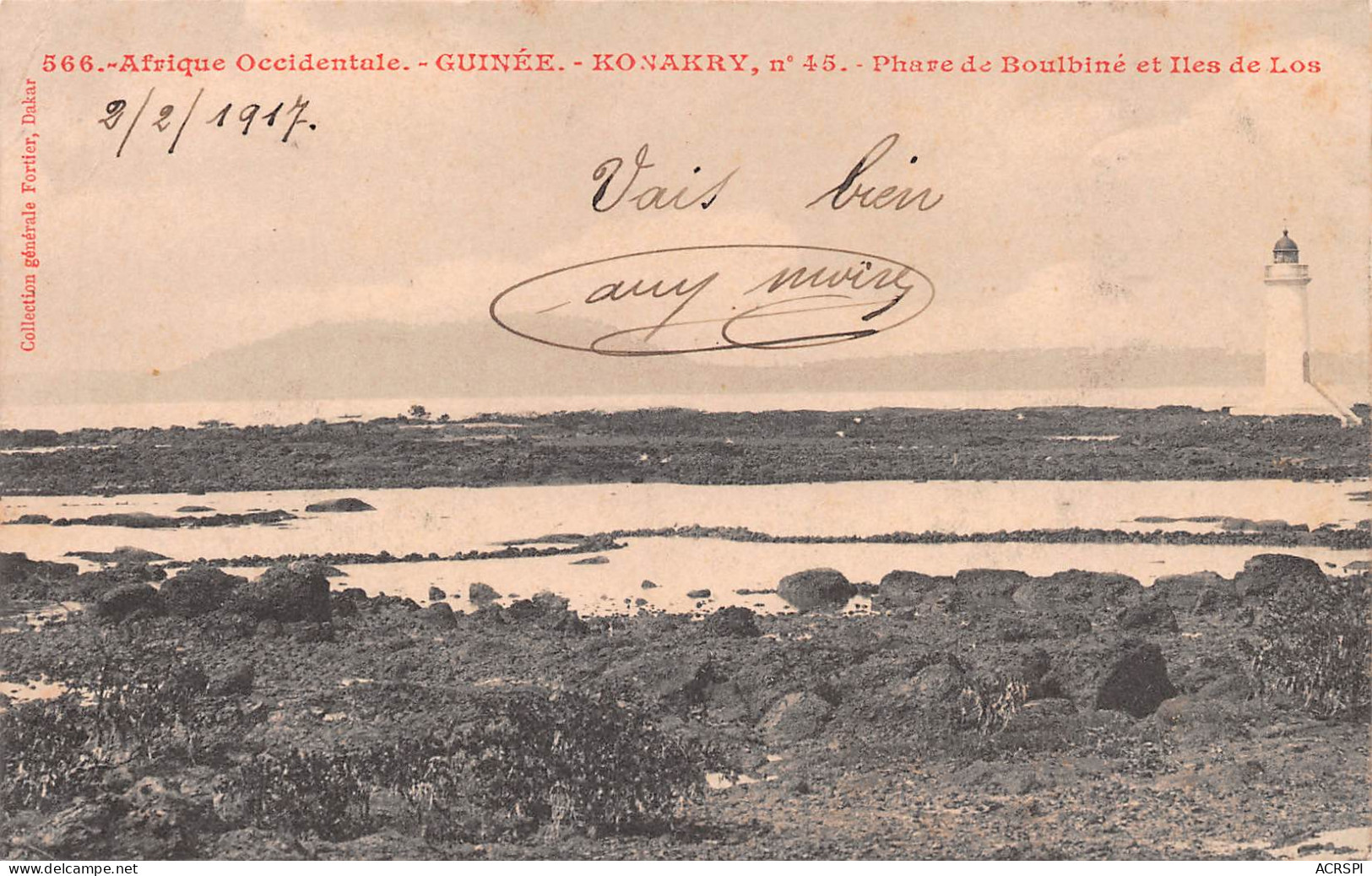 GUINEE Française CONAKRY Le Phare De Boulbinet Et Les îles De Los  éd FORTIER  (Scan R/V) N° 19 \MP7134 - Guinée Française