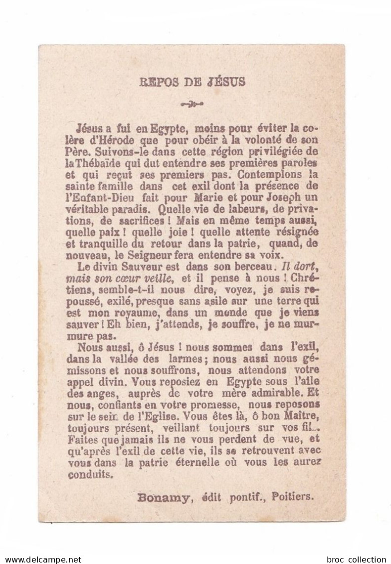 Repos De Jésus, Vierge, Enfant Jésus Et Ange, éd. Bonamy N° 298 - Devotion Images