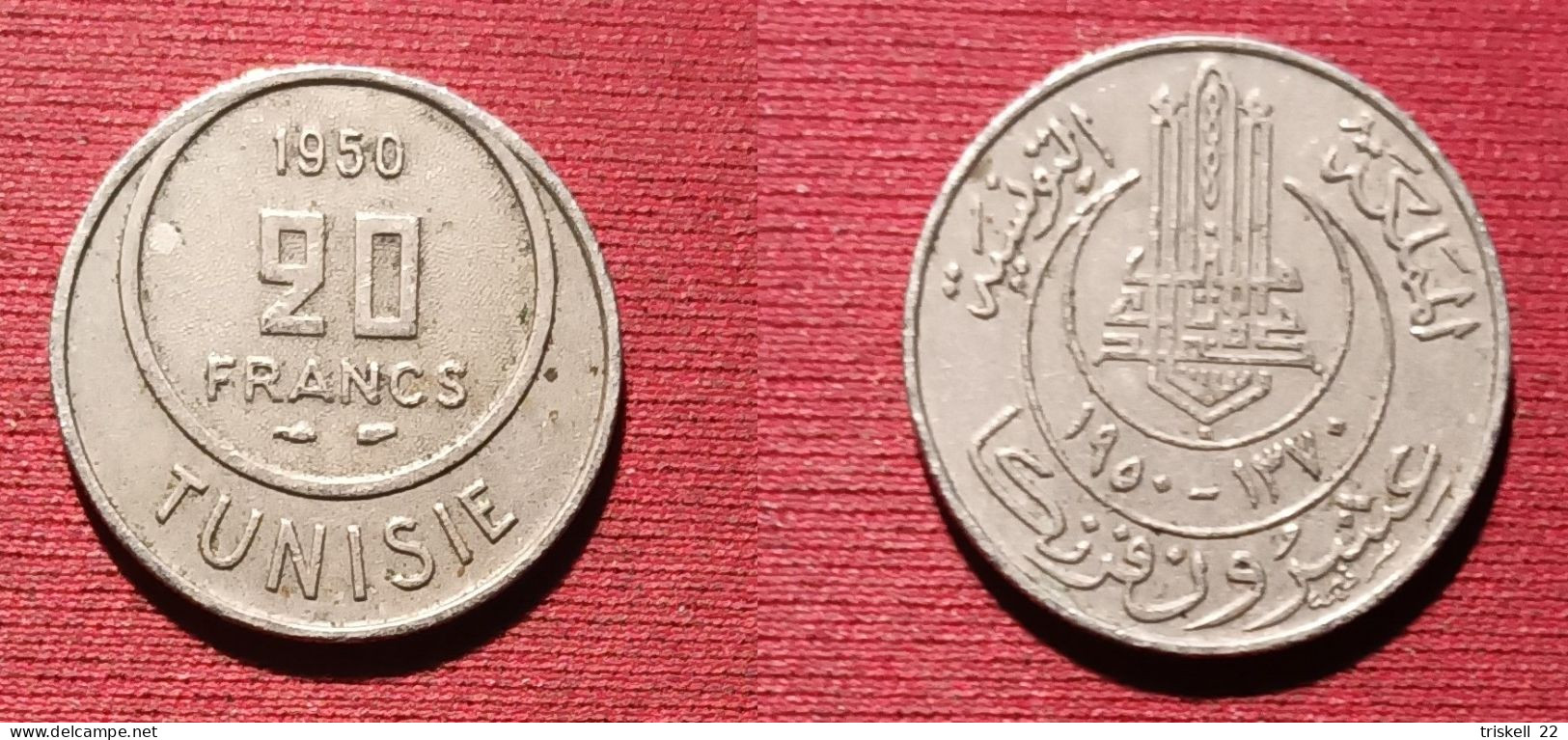20 Francs Tunisie 1950 - - Túnez
