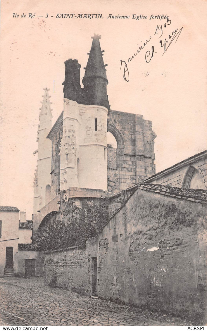 17 île De Ré SAINT-MARTIN-DE-Ré  Ancienne église Fortifiée  (Scan R/V) N°32  \MP7144 - Saint-Martin-de-Ré