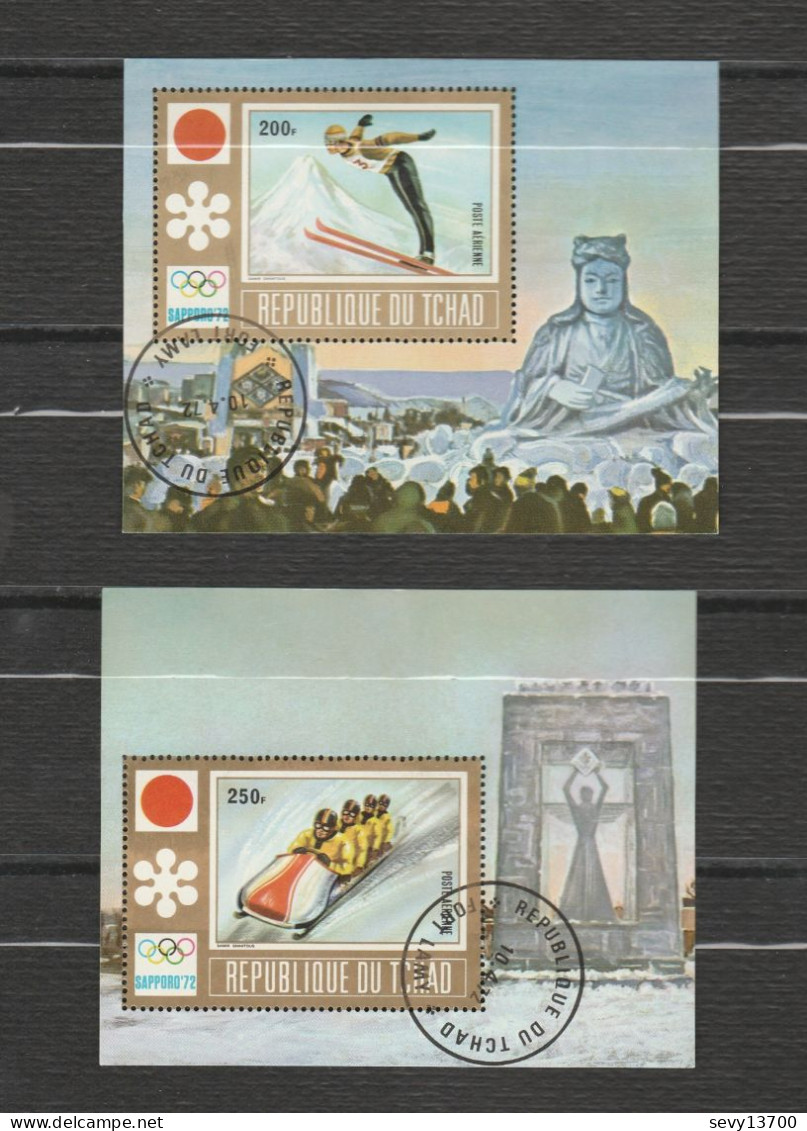 Tchad lot 42 timbres dont 7 blocs JO de Munich  Sapporo Sarajevo Los Angeles Mexico