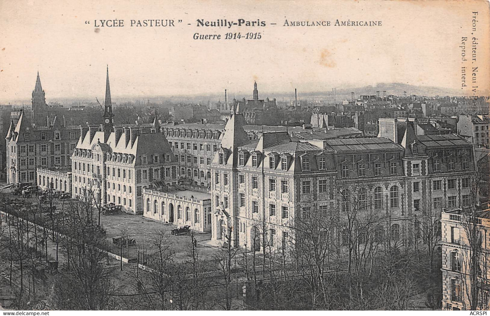 92 NEUILLY PARIS--Lycéé Pasteur-Ambulance Américaine  (Scan R/V) N° 45 \MP7148 - Neuilly Sur Seine