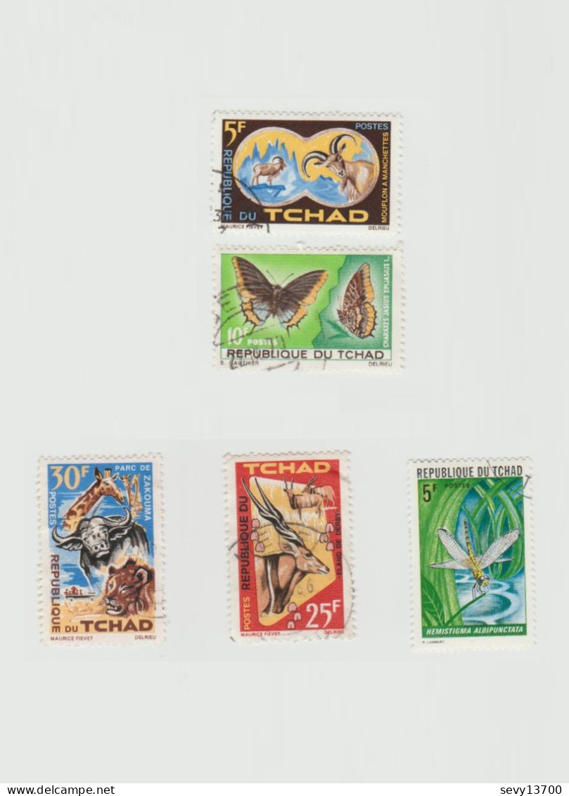 Tchad Lot 28 Timbres Animaux - Teinturier, Tanneur, Textile, Couseur, Abattoir, L'art, Tambour, Guitare - Tschad (1960-...)