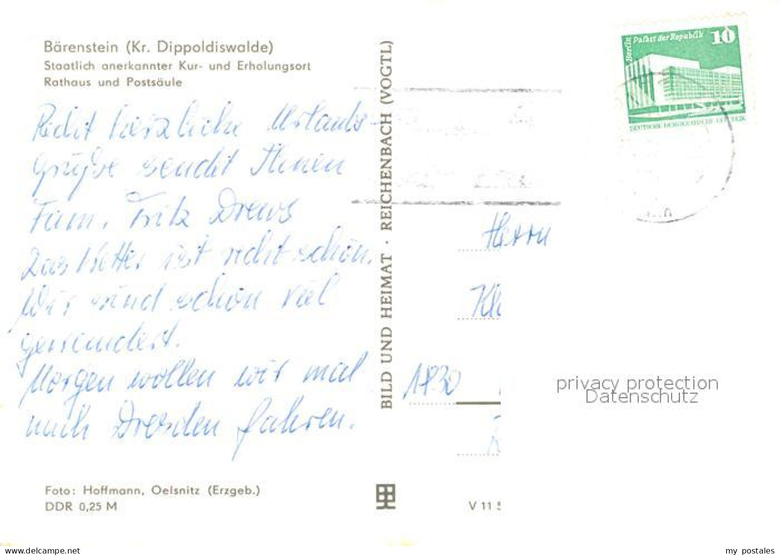 73294672 Baerenstein Annaberg-Buchholz Rathaus Postsaeule Baerenstein - Baerenstein