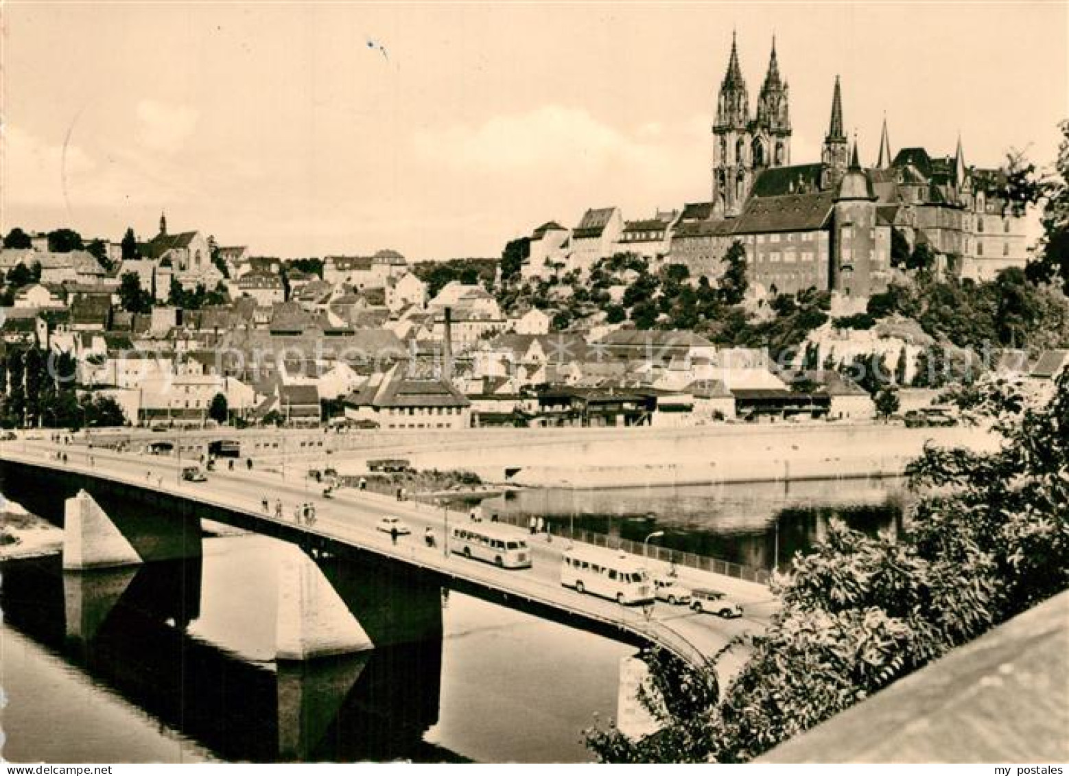 73294670 Meissen Elbe Sachsen Albrechtsburg Dom Und Elbbruecke Meissen Elbe Sach - Meissen