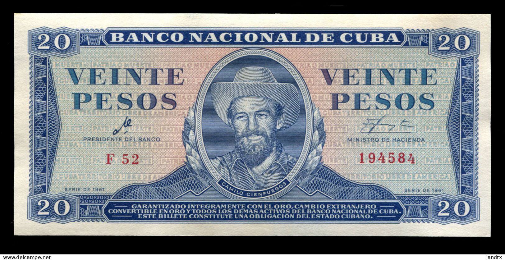 CUBA 20 PESOS 1961 FIRMA DEL CHE SC-UNC - Kuba