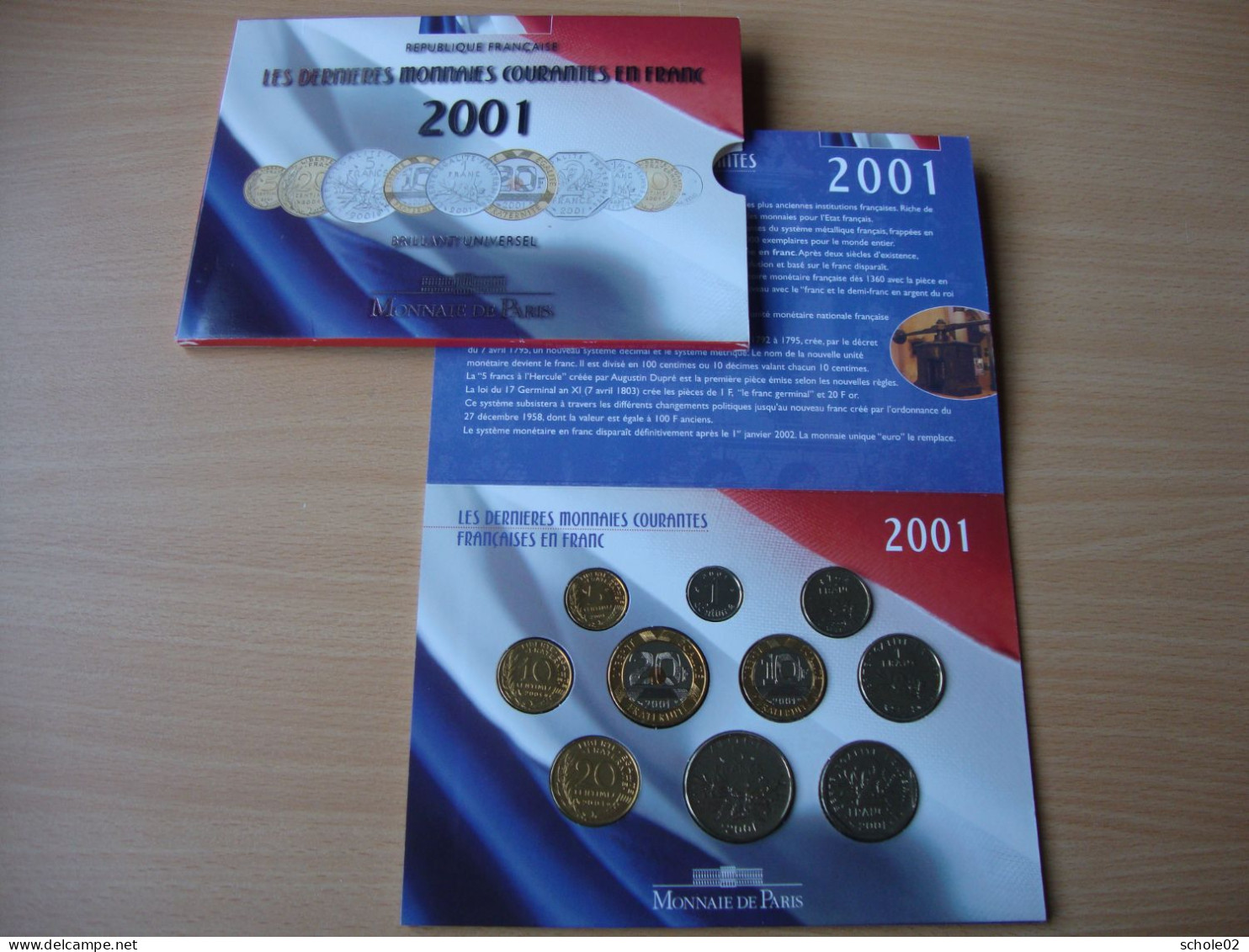 Set Monétaire France 2001 - BU, BE & Estuches