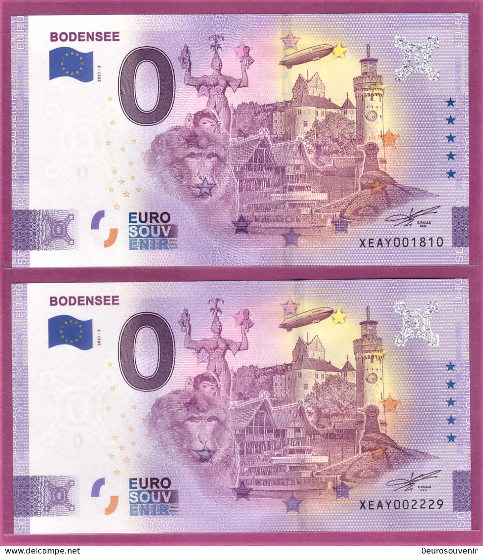 0-Euro XEAY 2021-2 BODENSEE - LUFTSCHIFF Set NORMAL+ANNIVERSARY - Privatentwürfe