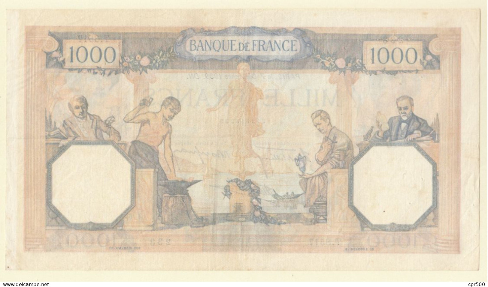 1000 Francs Cérès Et Mercure Type 1927 Modifié, F38.40, 07/12/1939, T.8517, TTB+ - 1 000 F 1927-1940 ''Cérès Et Mercure''