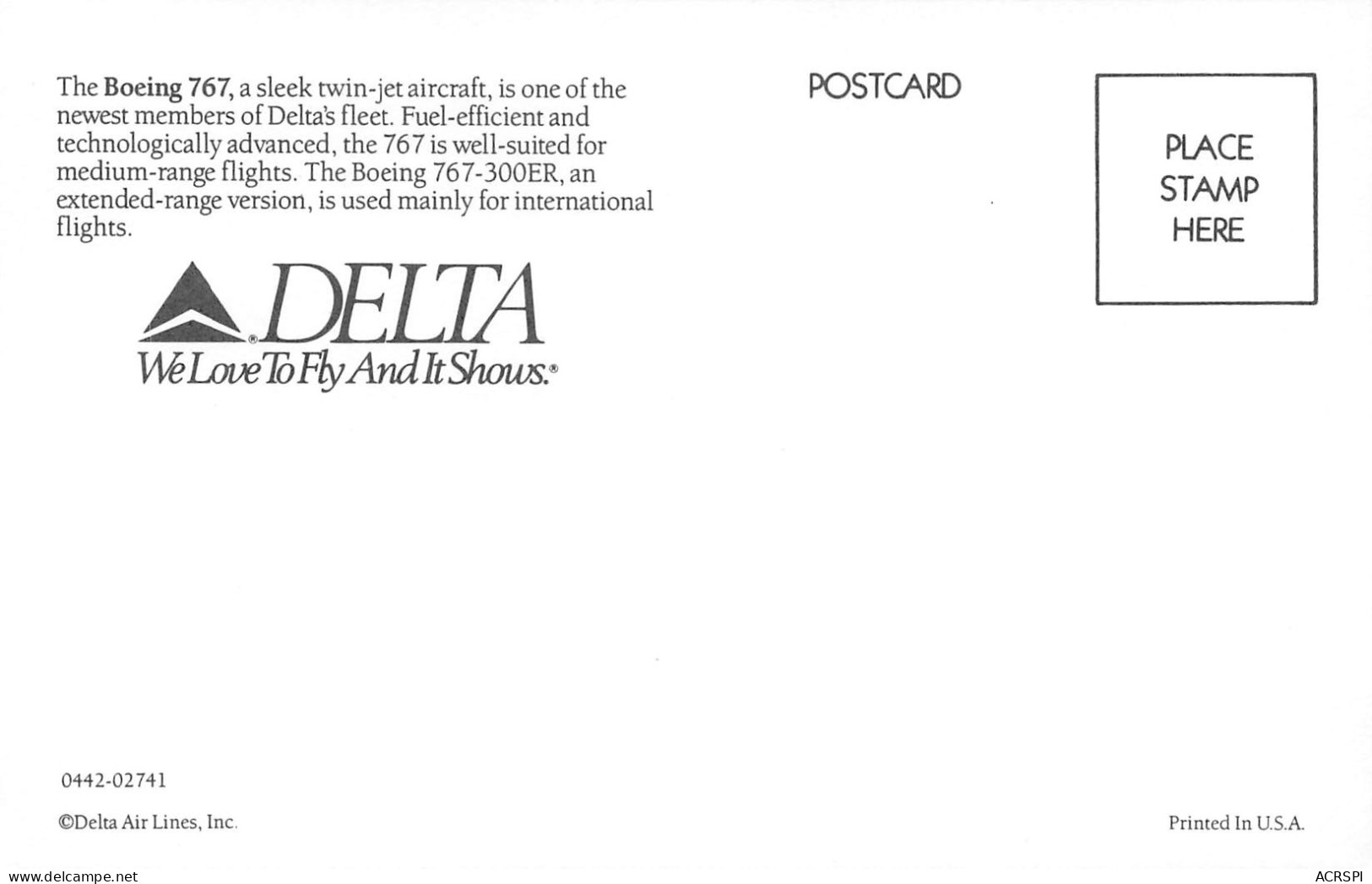 BOEING B767-300ER  Delta Air Lines  (Scan R/V) N° 34 \MP7159 - 1946-....: Moderne