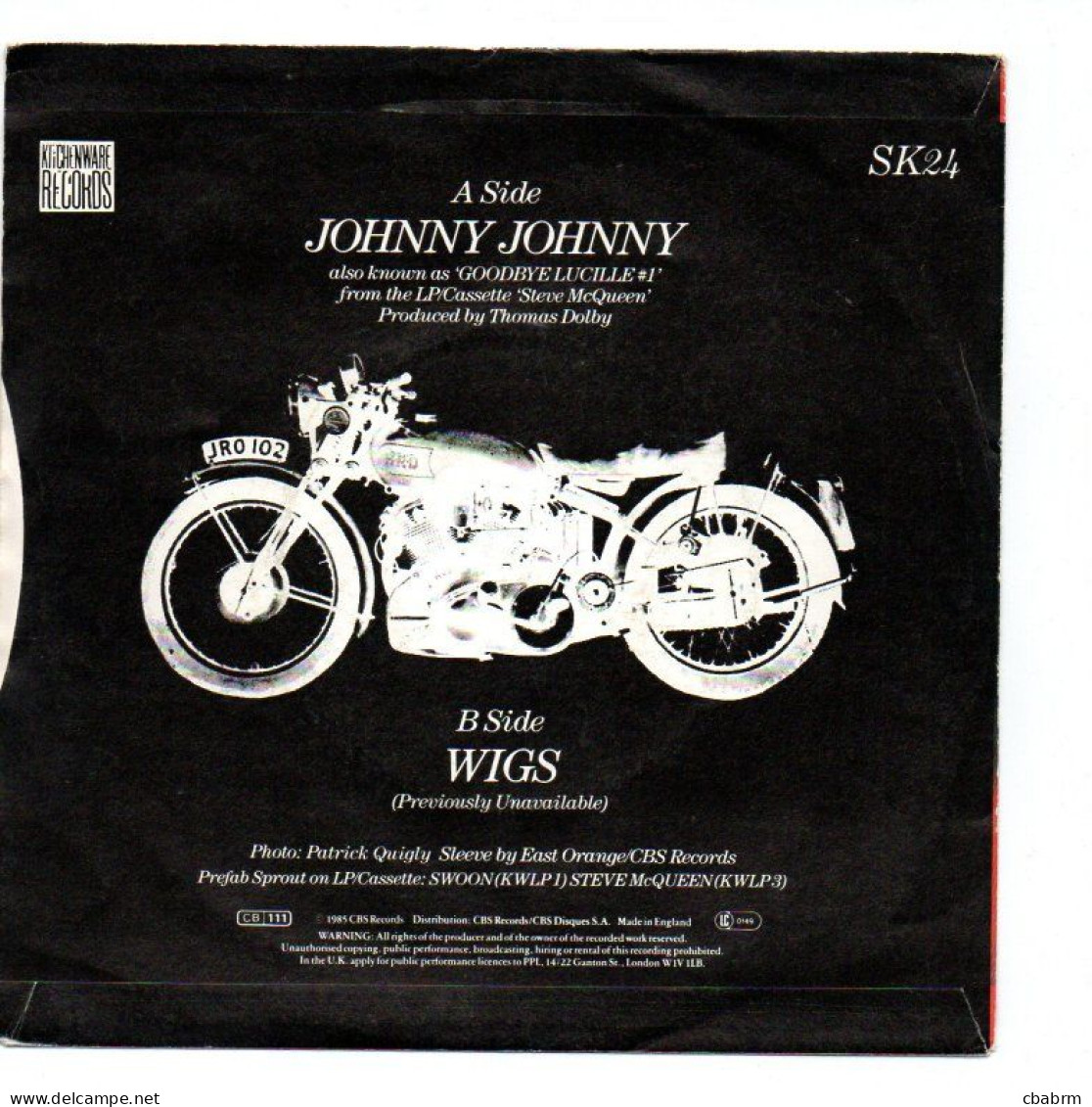 SP 45 TOURS PREFAB SPROUT JOHNNY JOHNNY 1985 UK SK24 - 7" - Rock