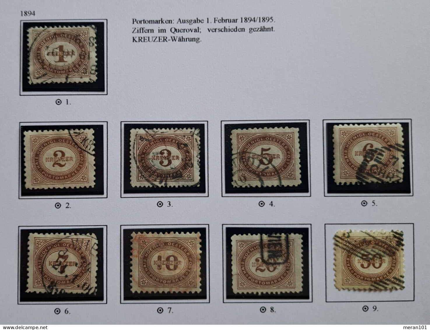 Kaiserreich Porto 1894/95, Mi 1-9 Gestempelt - Used Stamps