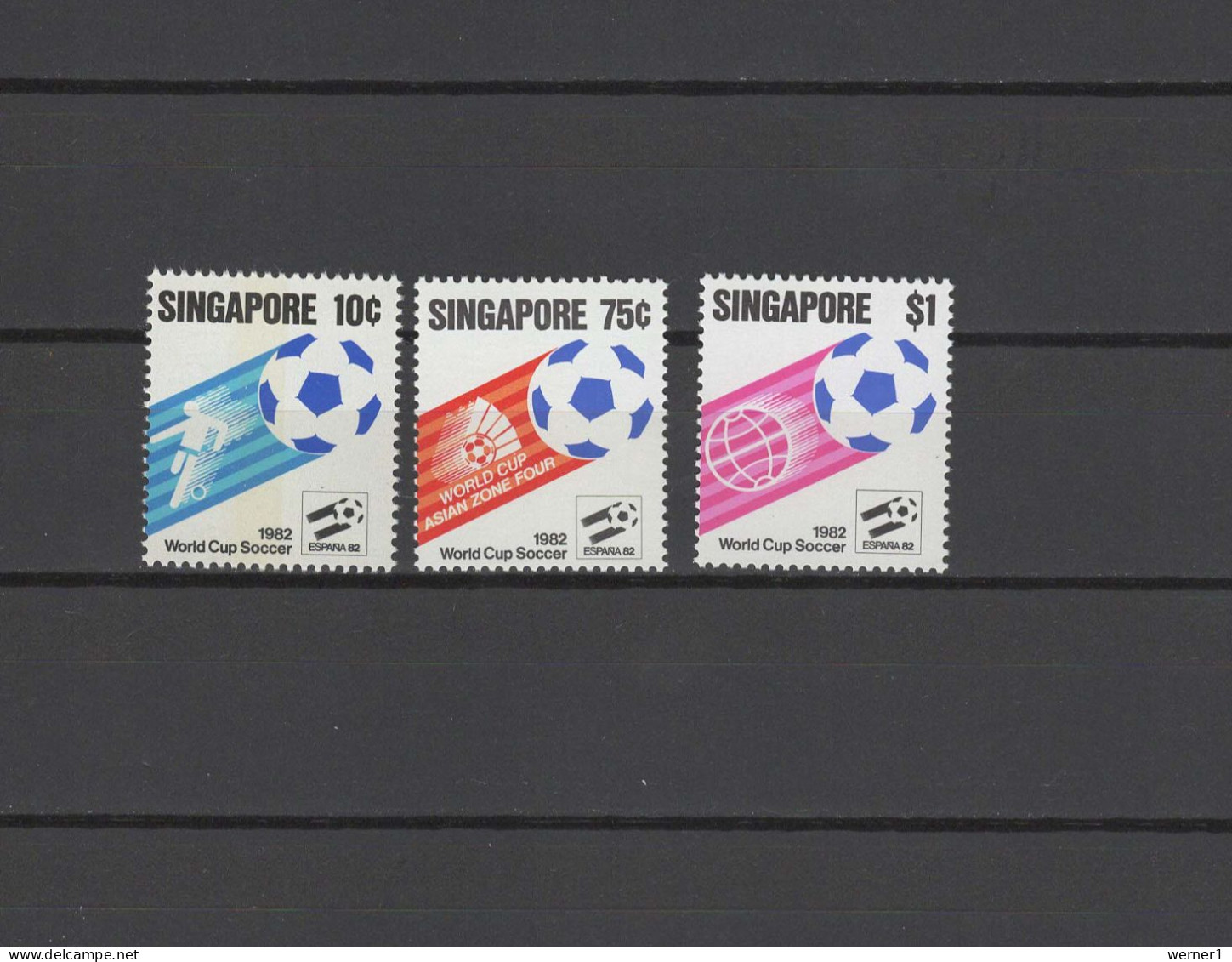 Singapore 1982 Football Soccer World Cup Set Of 3 MNH - 1982 – Spain