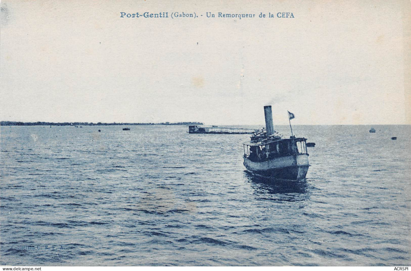 GABON  PORT-GENTIL  Un Remorqueur De La CEFA  Coll C.E.F.A Carte Vierge Non Circulé  (Scan R/V) N° 11 \MP7165 - Gabon