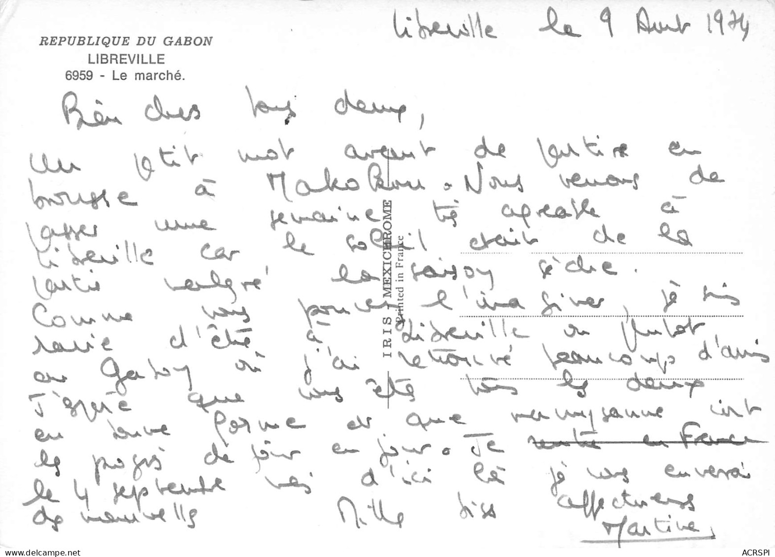 GABON LIBREVILLE  Le Marché Du Centre Ville  édition IRIS  (Scan R/V) N° 70 \MP7165 - Gabon