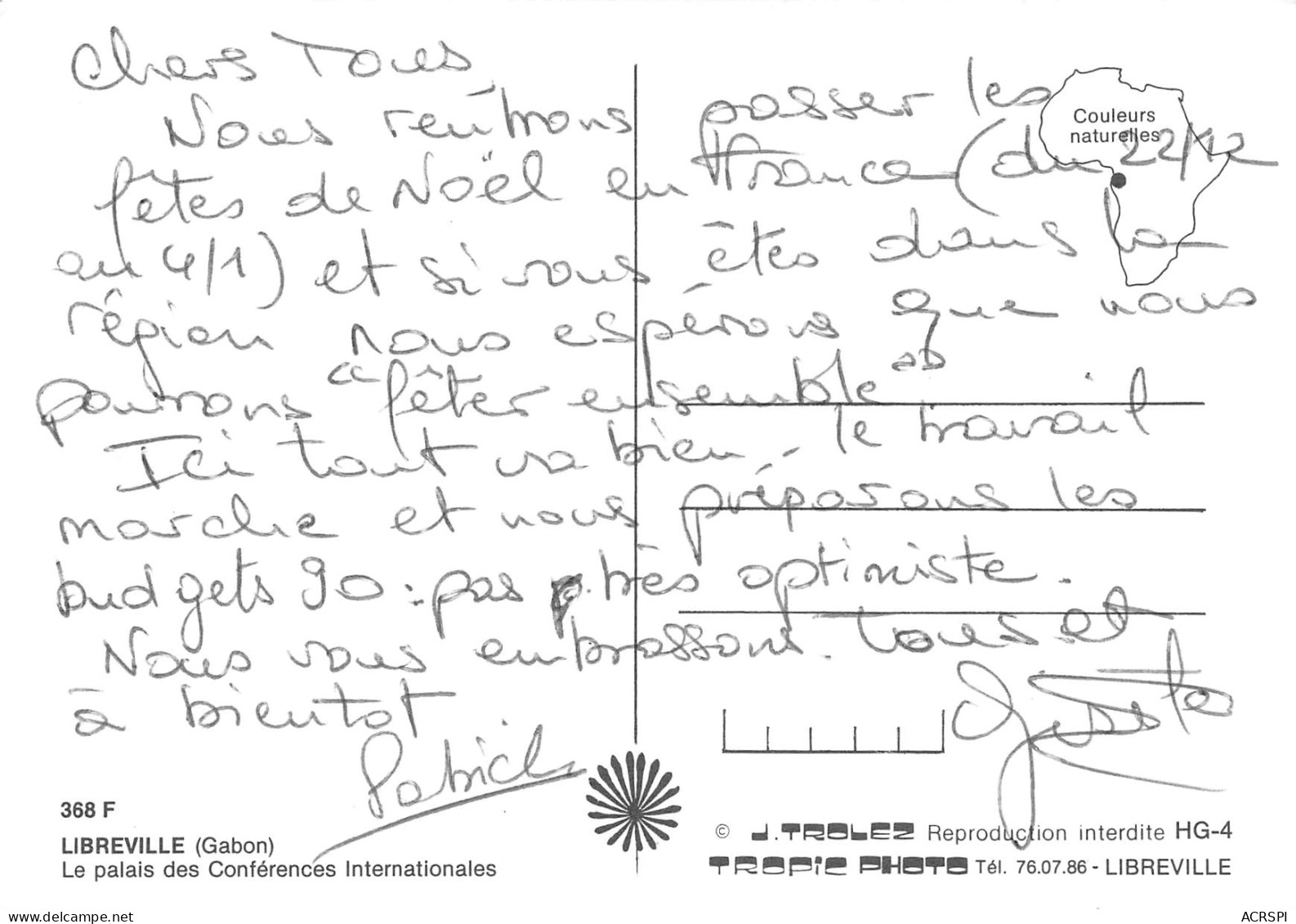 GABON LIBREVILLE  Le Palais Des Confèrences Internationales  édition Trolez  (Scan R/V) N° 77 \MP7165 - Gabon