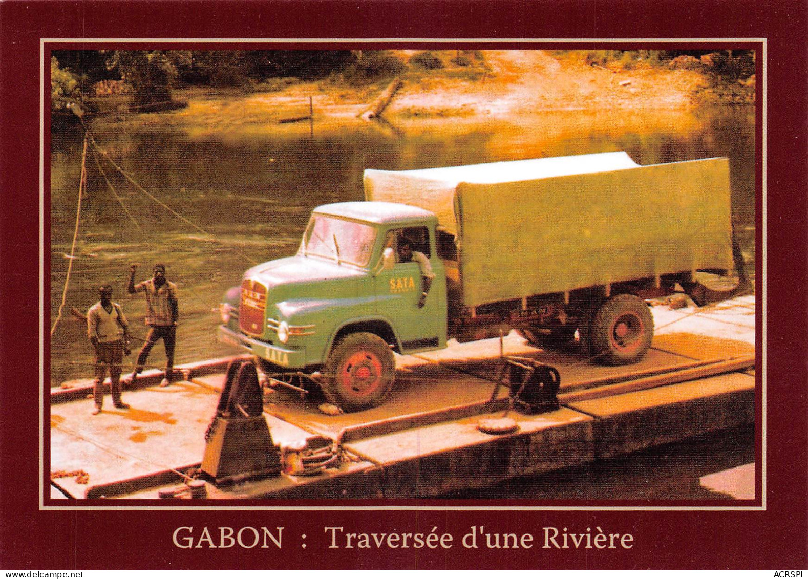 GABON LIBREVILLE Traversée De La Rivière Ngounié D'un Camion SATA  Carte Vierge Non Circulé (Scan R/V) N° 82 \MP7165 - Gabun