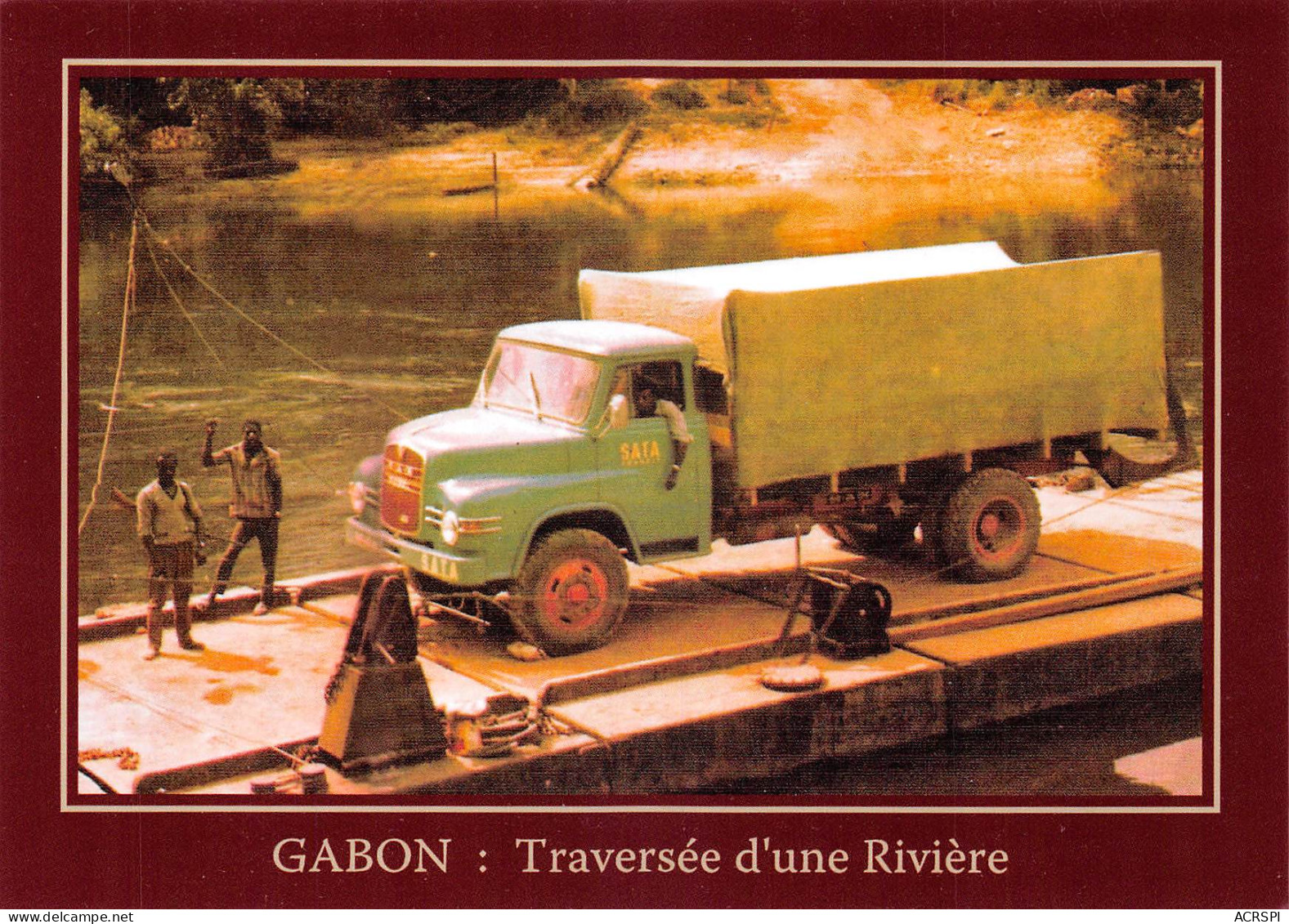 GABON LIBREVILLE Traversée De L'Okano D'un Camion De L'agence SATA   Non Circulé  Carte Vierge  (Scan R/V) N° 83 \MP7165 - Gabon