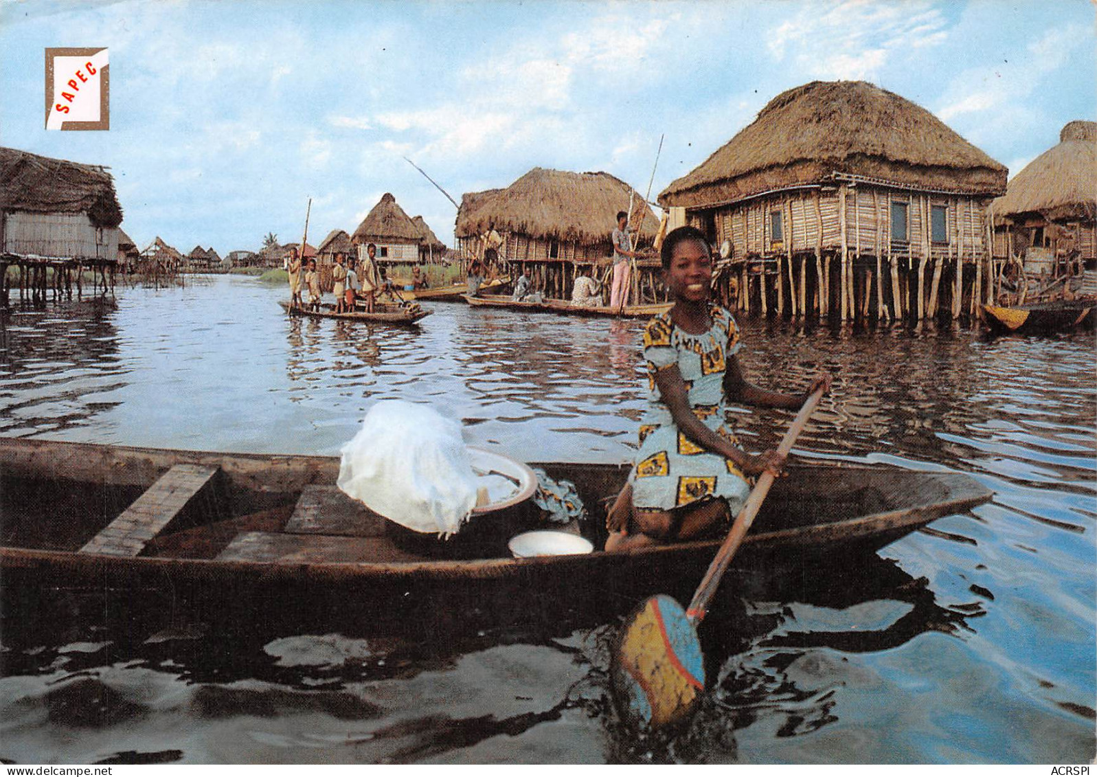 BENIN Lac Nokoué GANVIE Village Lacustre Pilotis éditions SAPEC Cotonou   (Scan R/V) N° 37 \MP7167 - Benin