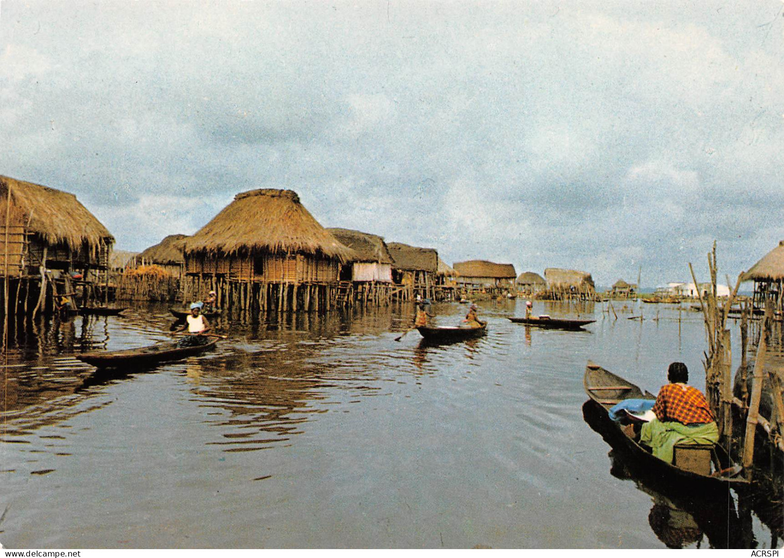 BENIN Lac Nokoué GANVIE Village Lacustre Pilotis éditions Rouillé Cotonou  Carte Vierge (Scan R/V) N° 38 \MP7167 - Benin