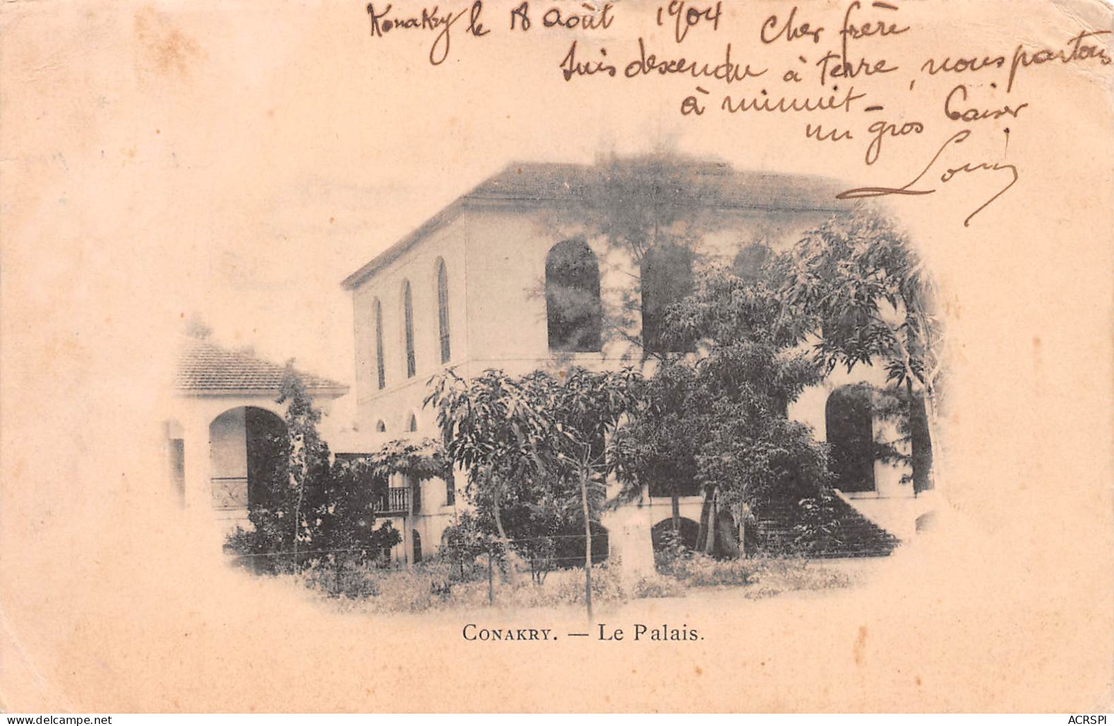 GUINEE CONAKRY Le Palais Du Gouverneur Carte Dos Simple    (Scan R/V) N° 32 \MP7168 - Guinée Française