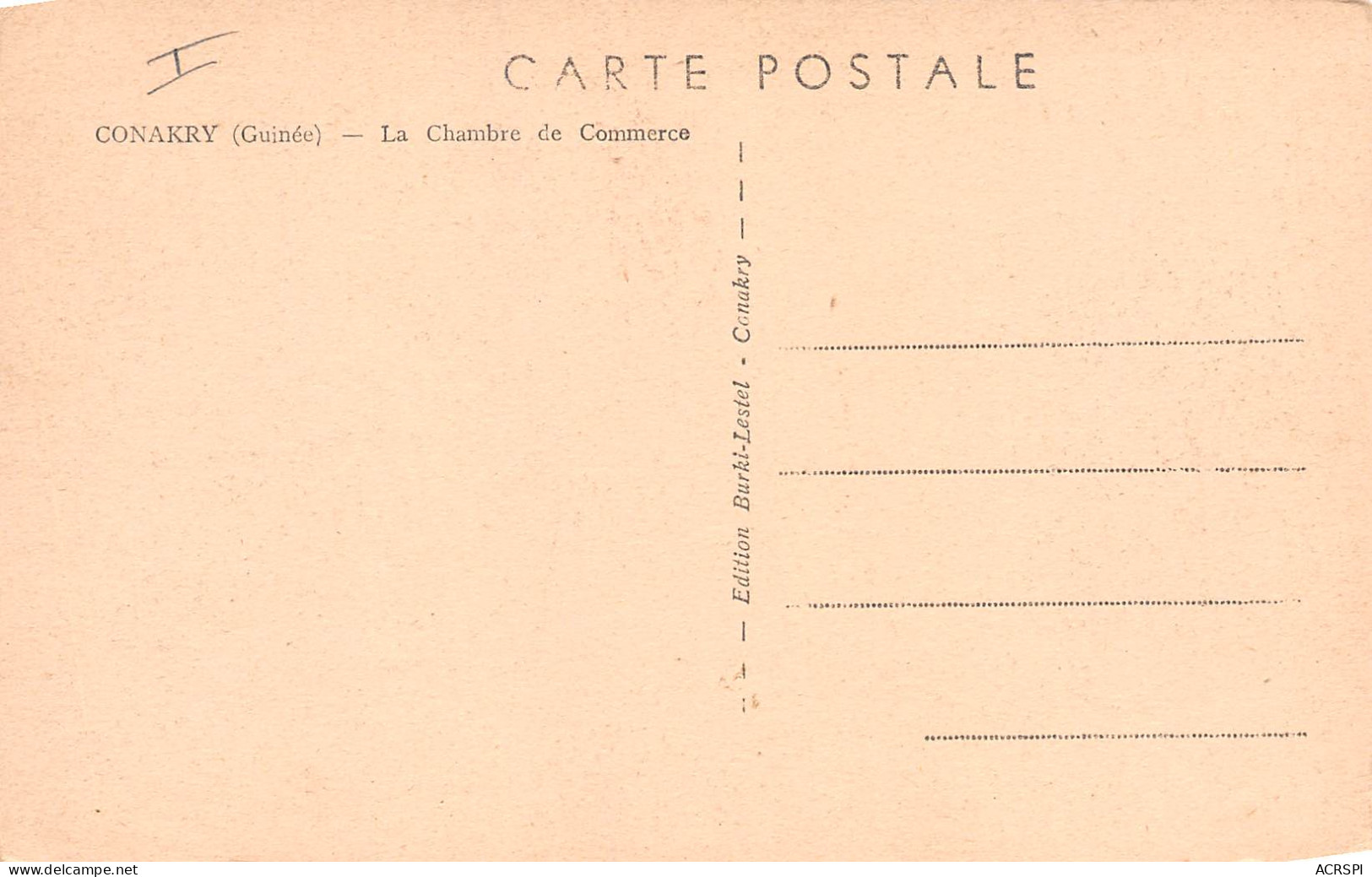 GUINEE CONAKRY  La Chambre De Commerce  édition Burki Lestel  (Scan R/V) N° 40 \MP7168 - French Guinea