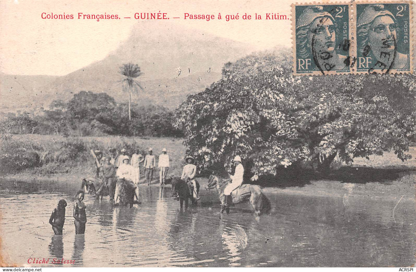 GUINEE CONAKRY  Kitim Passage à Gué Près Du Kakoulima.  édition Salesse  (Scan R/V) N° 25 \MP7169 - Guinée Française
