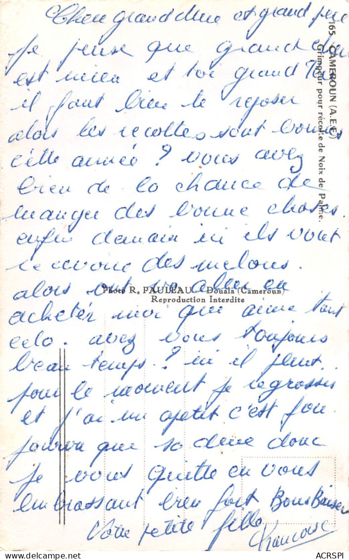 CAMEROUN Un Grimpeur Pour La Récolte De Noix De Palme édition Pauleau à Douala (Scan R/V) N° 47 \MP7170 - Camerun