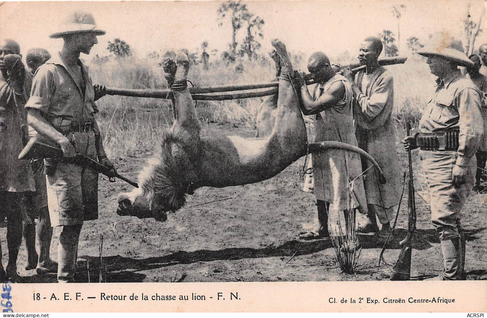 CONGO Brazzaville  Retour De La Chasse Au Lion (Scan R/V) N° 19 \MP7171 - Brazzaville