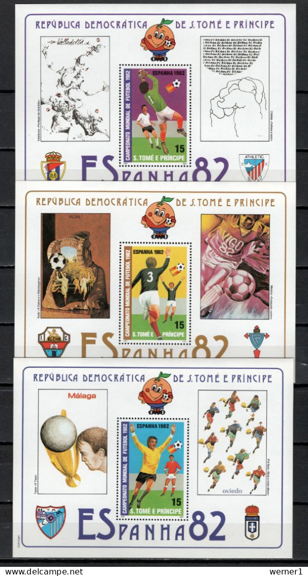 Sao Tome E Principe (St. Thomas & Prince) 1982 Football Soccer World Cup Set Of 6 S/s MNH -scarce- - 1982 – Spain