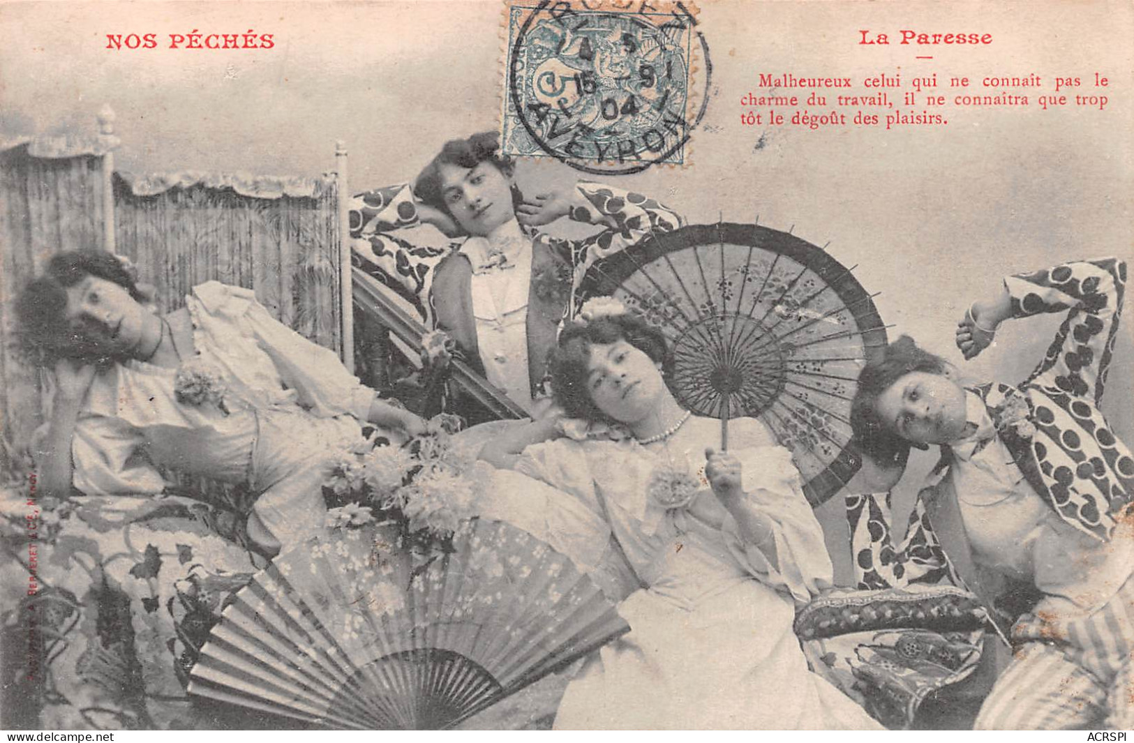 Mode 1904 La Paresse édition Carte Photo  (Scan R/V) N° 5 \MP7173 - Fashion