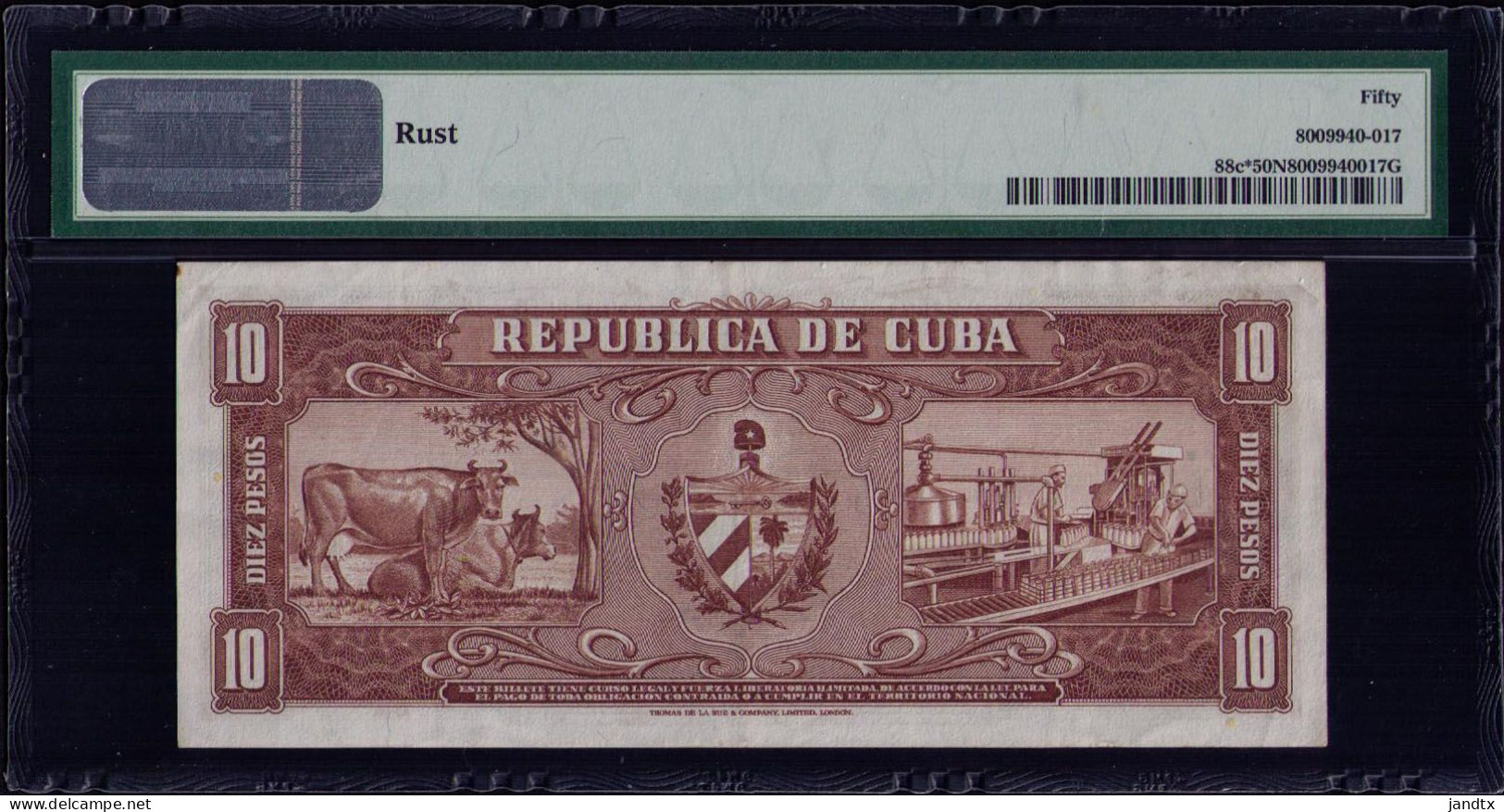 CUBA 10 PESOS 1960 REMPLAZO FIRMA CHE PICK 88CR - Kuba